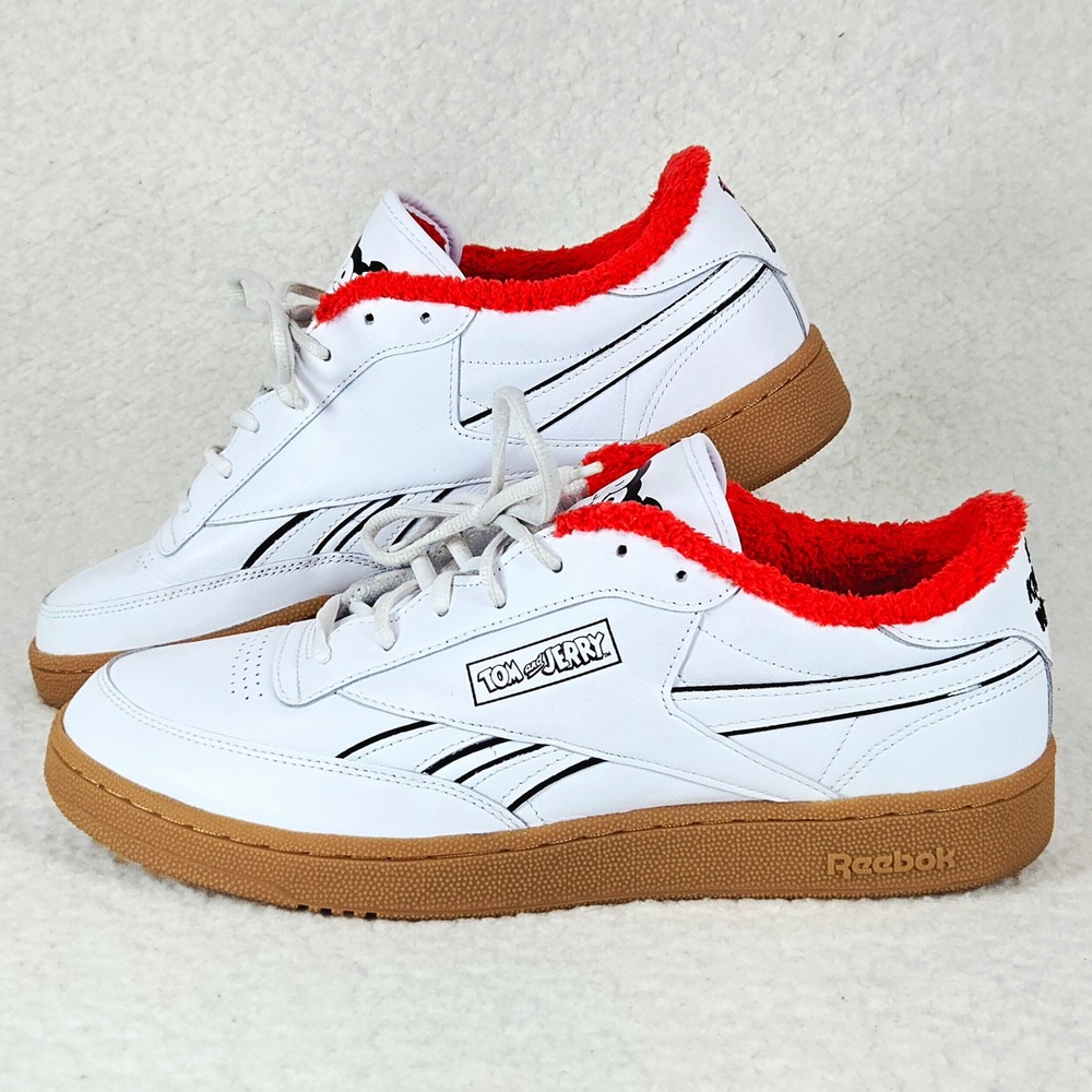Reebok Club C Tom and Jerry Droopy White Orange Gum H05220 Mens Size 12